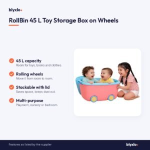 RollBin 45 L Toy Storage Box on Wheels – key features
