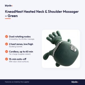 KneadNest Heated Neck & Shoulder Massager – Green – key features
